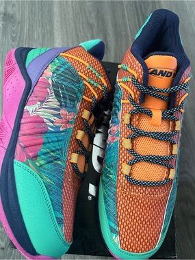 And1 kids Vibrant Tropical Mesh Sneakers - Orange/Teal/Pink
